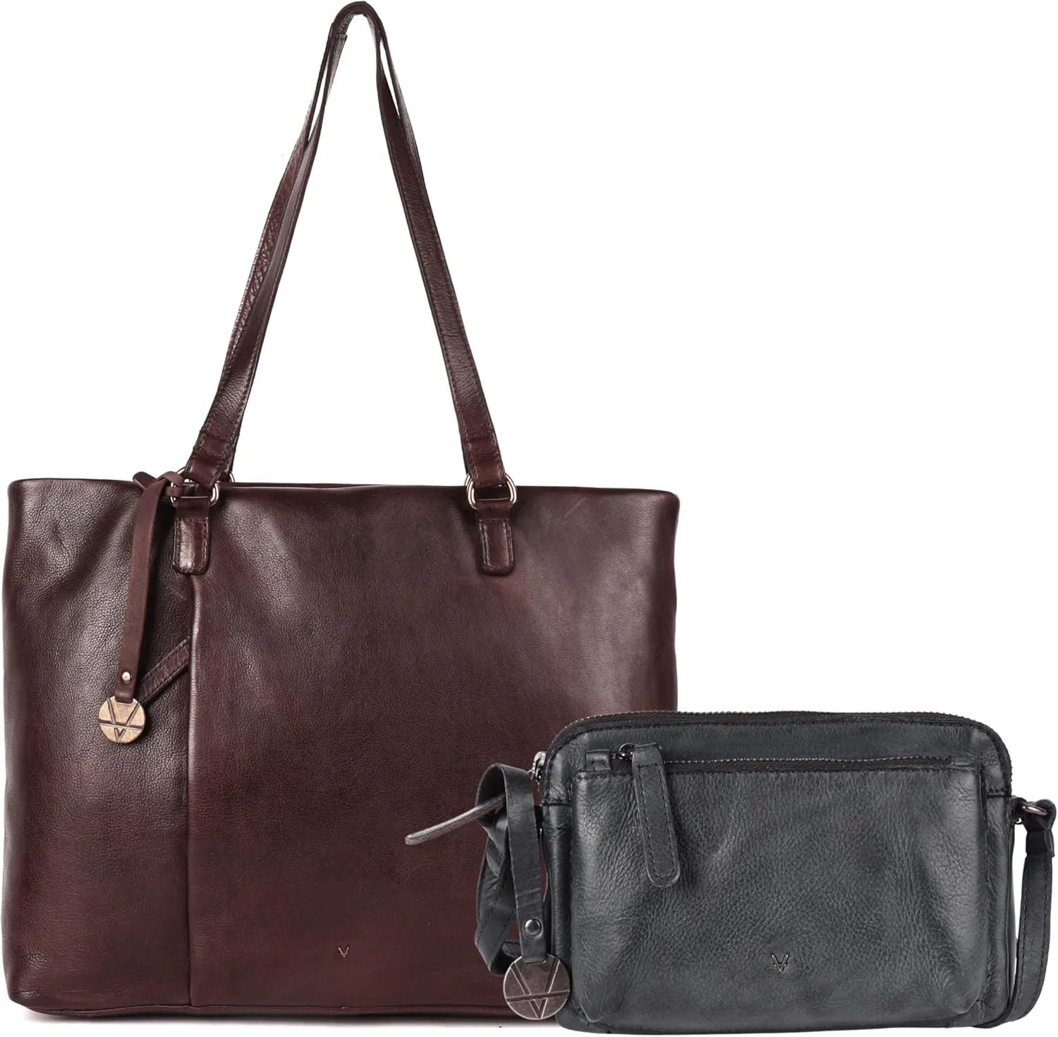 Genuine Italian Leather Bag Collection - Tote, Crossbody, and Satchel Purses - Ladies' Shoulder Bags with Top Handle & Adjustable Strap - Stylish and Versatile for Casual or Office Use