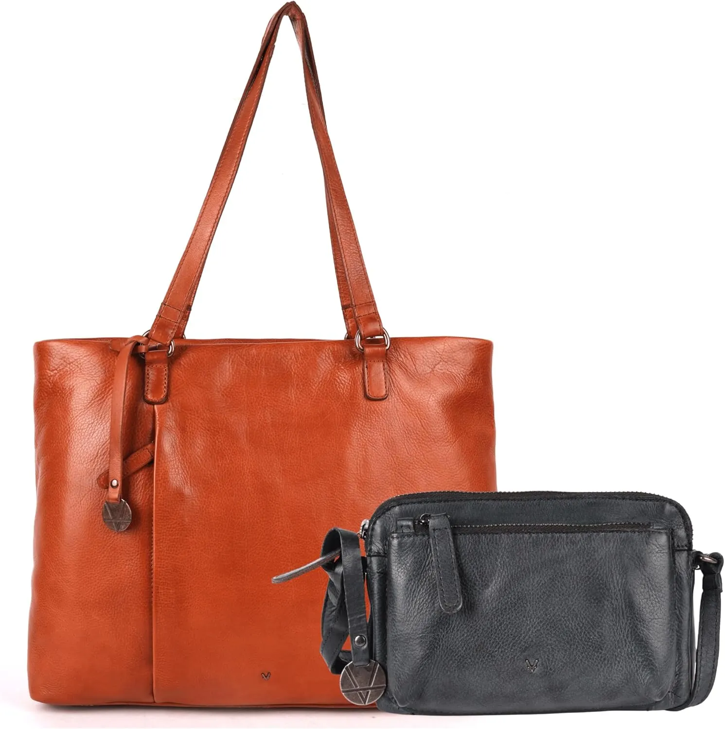 Genuine Italian Leather Bag Collection - Tote, Crossbody, and Satchel Purses - Ladies' Shoulder Bags with Top Handle & Adjustable Strap - Stylish and Versatile for Casual or Office Use