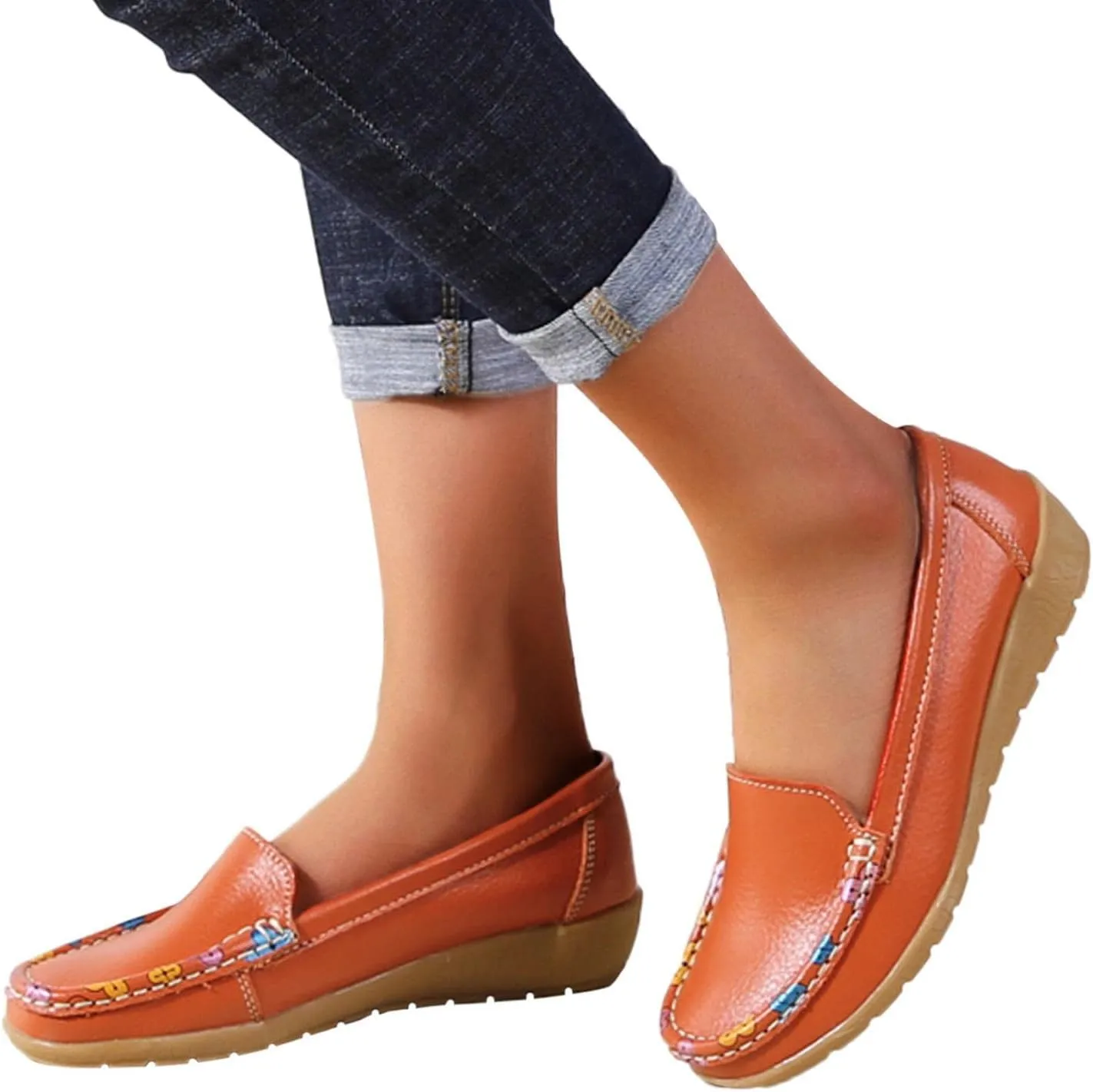Gibobby Sandals for Women Casual Summer Slip on Shoes Comfortable Closed Toe Loafers Dress Shoes for Women Shoes Flats