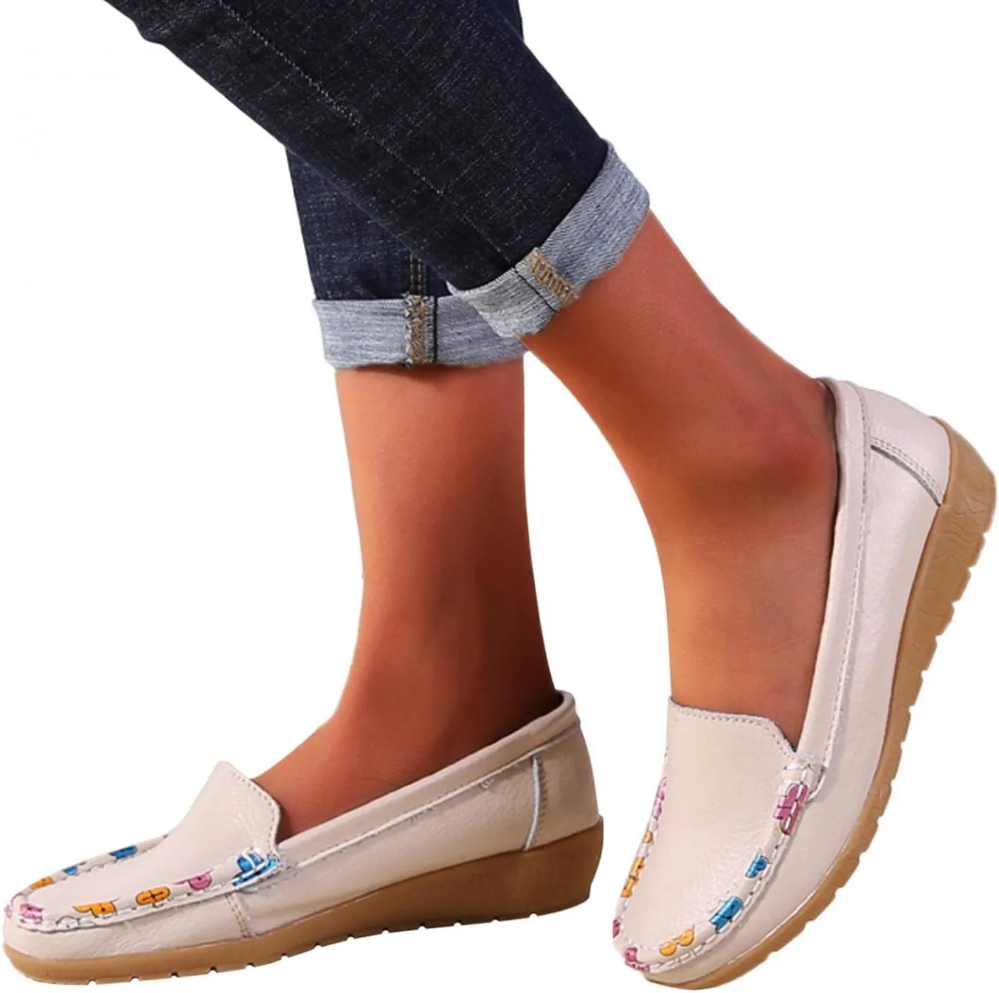 Gibobby Sandals Women Dressy Summer Slip on Shoes Closed Toe Loafers Dress Shoes for Women Shoes Flats Comfortable