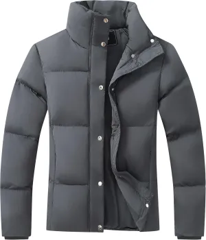 GIMECEN Women's Winter Coat Full-Zip Down Jacket Waterproof Puffer Coat Warm Parkas Long Sleeve Outerwear