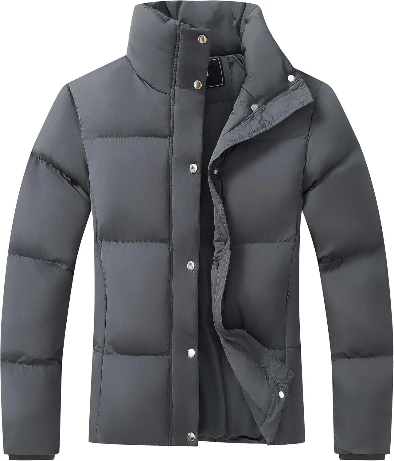 GIMECEN Women's Winter Coat Full-Zip Down Jacket Waterproof Puffer Coat Warm Parkas Long Sleeve Outerwear