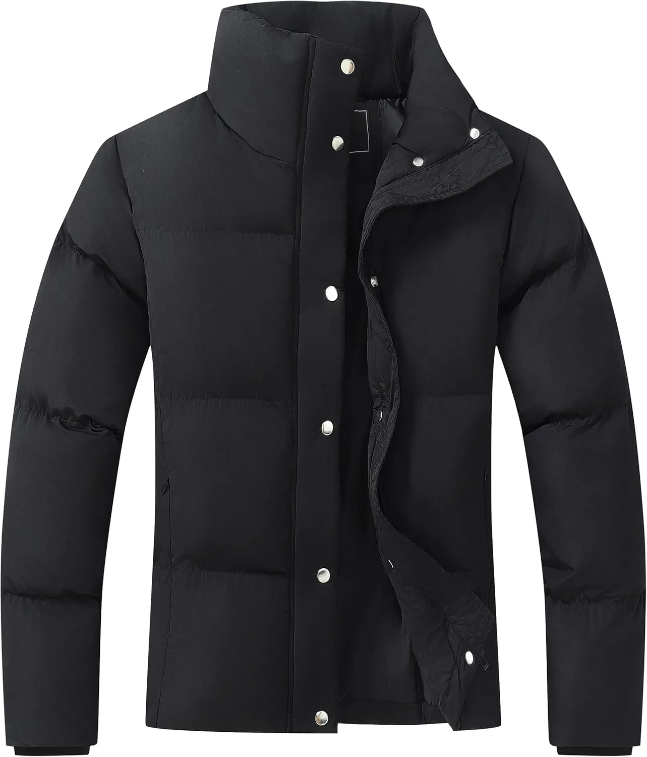 GIMECEN Women's Winter Coat Full-Zip Down Jacket Waterproof Puffer Coat Warm Parkas Long Sleeve Outerwear