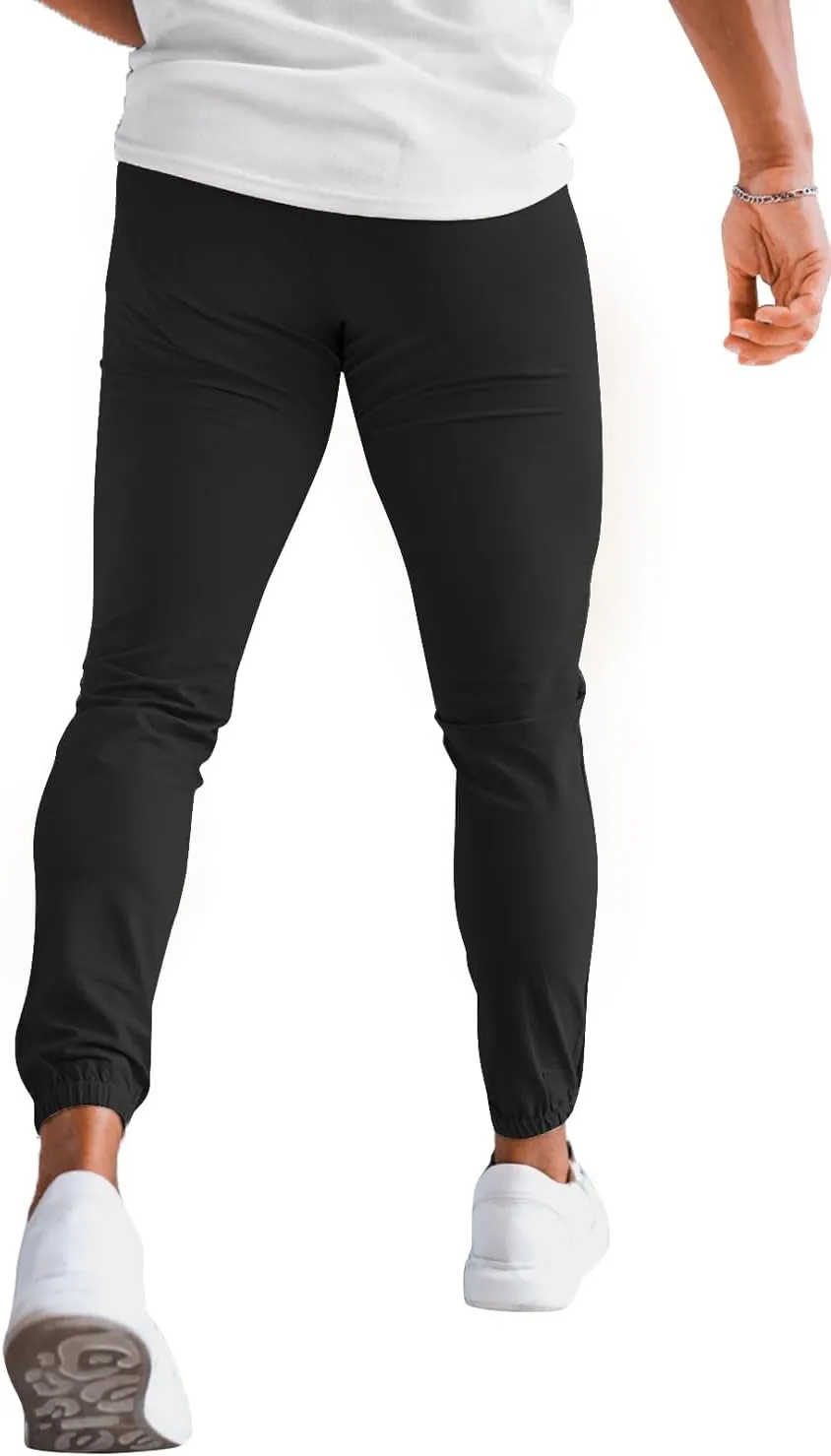 GINGTTO Men's 4-Way Stretch Slim Tapered Fit Golf Joggers - 28" Inseam Nylon
