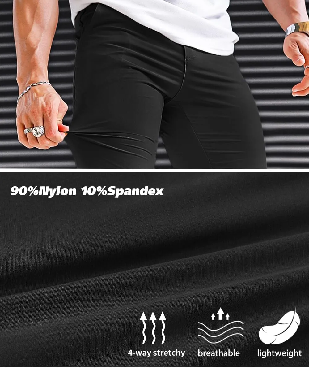 GINGTTO Men's 4-Way Stretch Slim Tapered Fit Golf Joggers - 28" Inseam Nylon