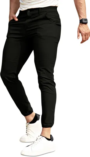 GINGTTO Men's 4-Way Stretch Slim Tapered Fit Golf Joggers - 28" Inseam Nylon