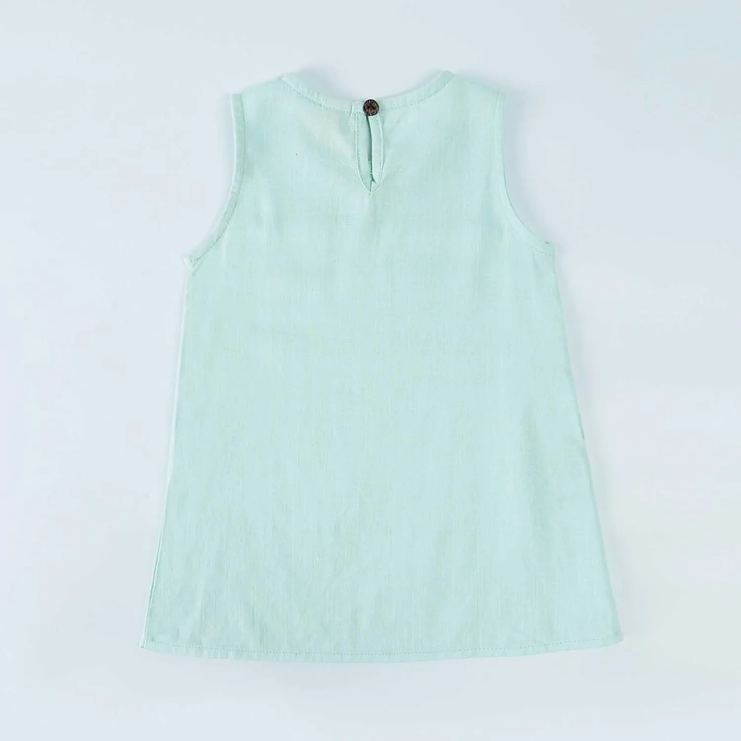 Girls Dress Cute Sleeveless Round Neck Pleated Mini Dress Casual 2025 Summer Beach Vacation Little Girls Dresses 1-7T