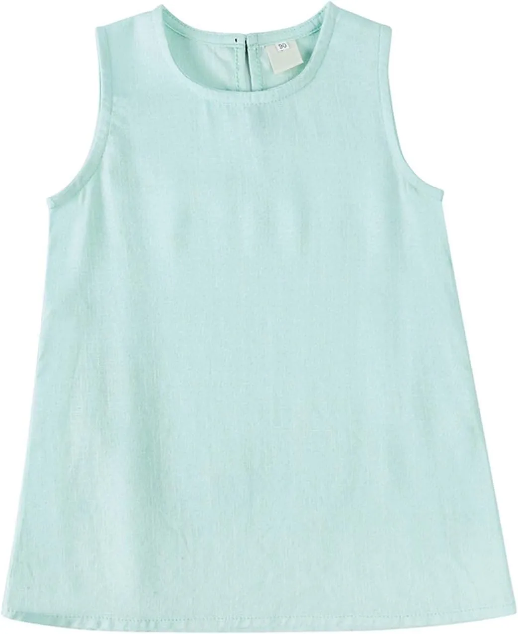 Girls Dress Cute Sleeveless Round Neck Pleated Mini Dress Casual 2025 Summer Beach Vacation Little Girls Dresses 1-7T