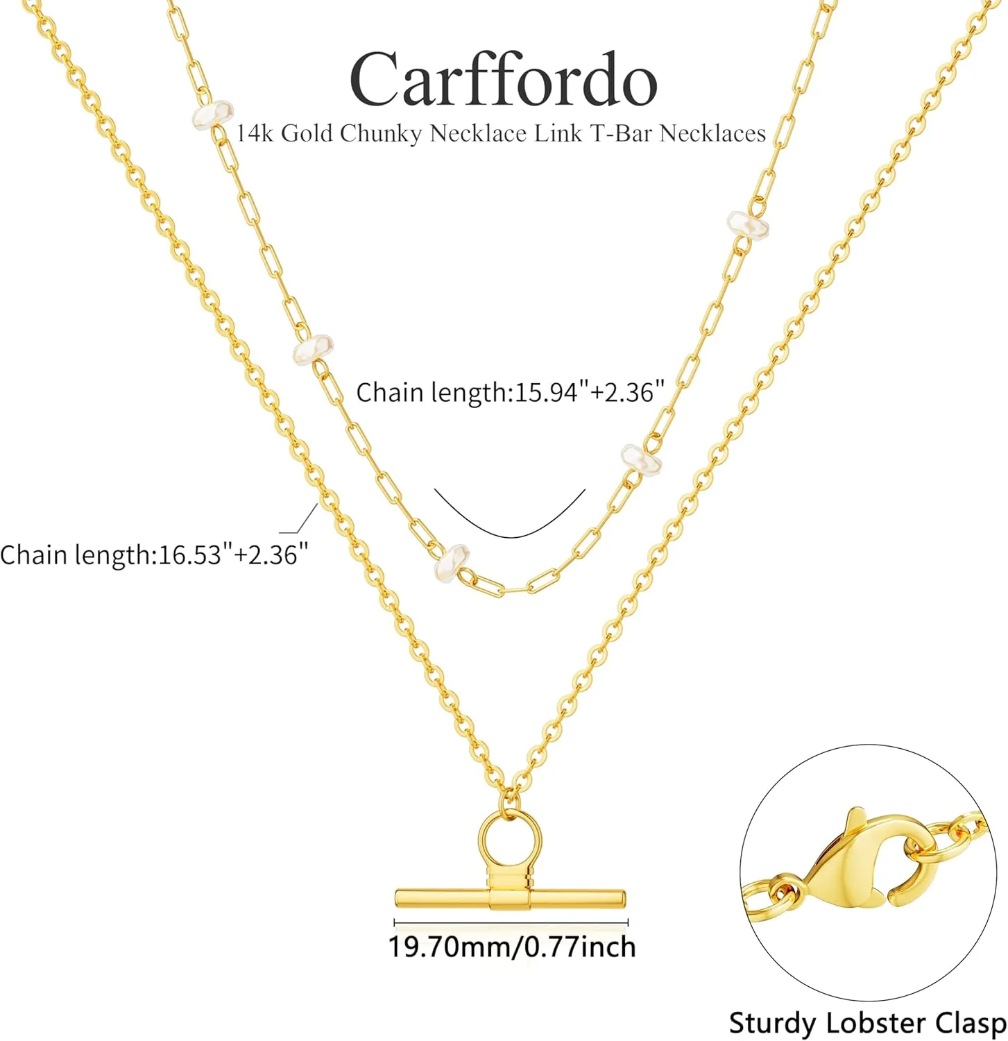 Gold Necklaces for Women - Dainty Gold Charm Necklace 14K Gold Plated Choker Necklace Set for Women