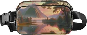 Golden Valley Tranquil Twilight Women Fanny Packs Waterproof Large Hip Belt Bag Trendy Waist Pack for Women