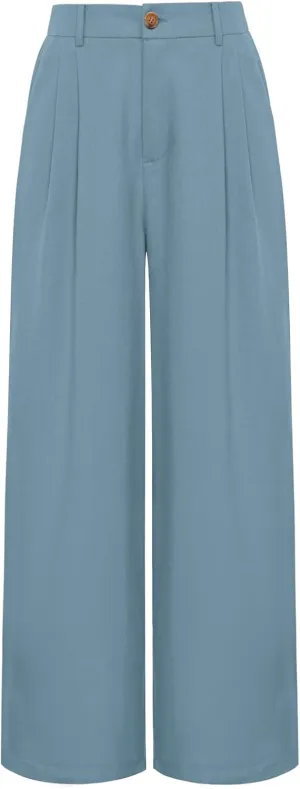 GRACE KARIN Wide Leg Pants for Women Cotton Linen Business Casual Long Trousers Palazzo Pants with Pockets
