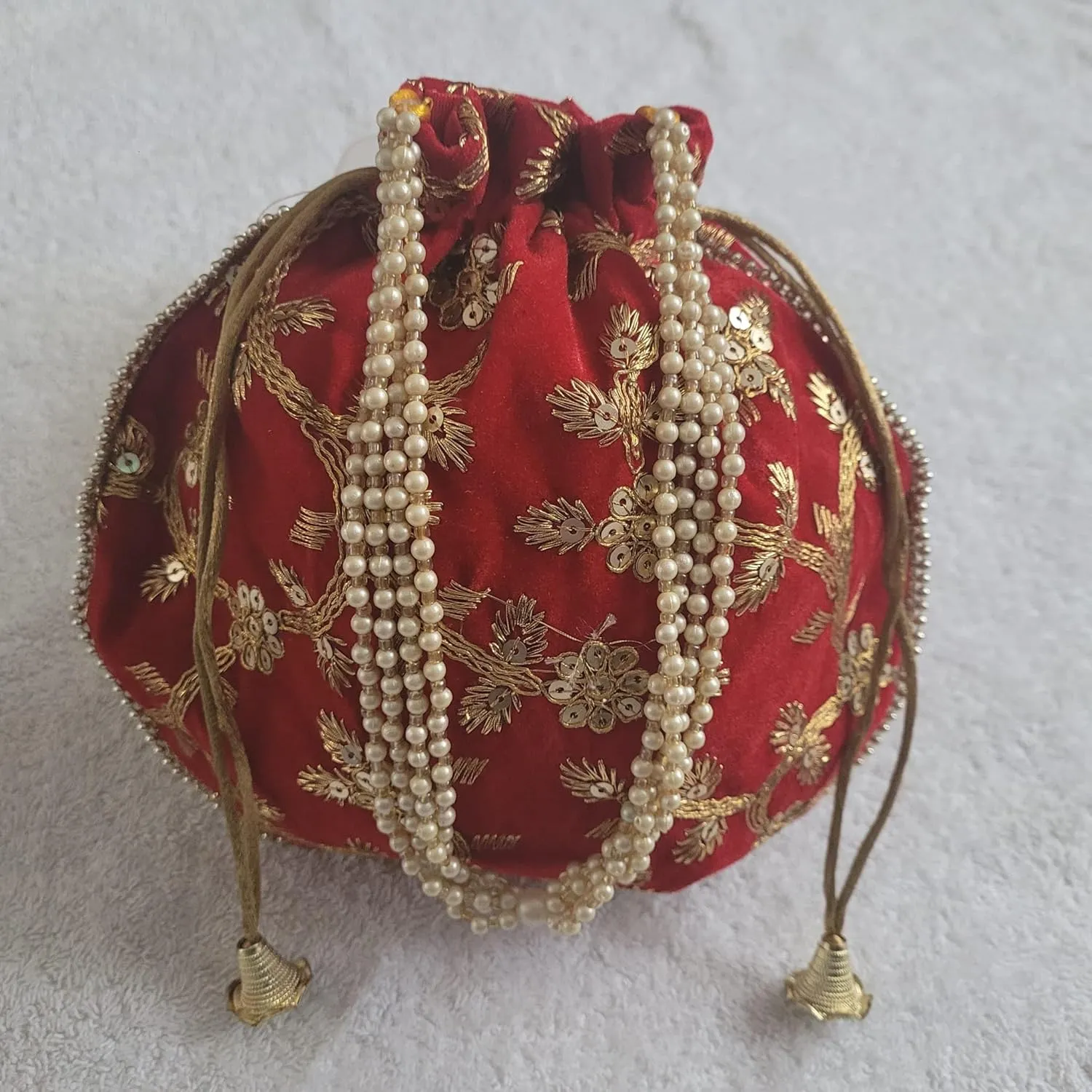 Handcrafted Women Potli Bag Purse Handbag Indian velvet Party Wedding Clutch Bag Traditional Return gift