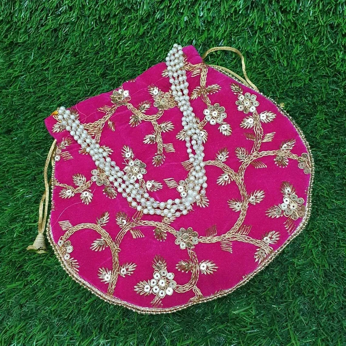 Handcrafted Women Potli Bag Purse Handbag Indian velvet Party Wedding Clutch Bag Traditional Return gift