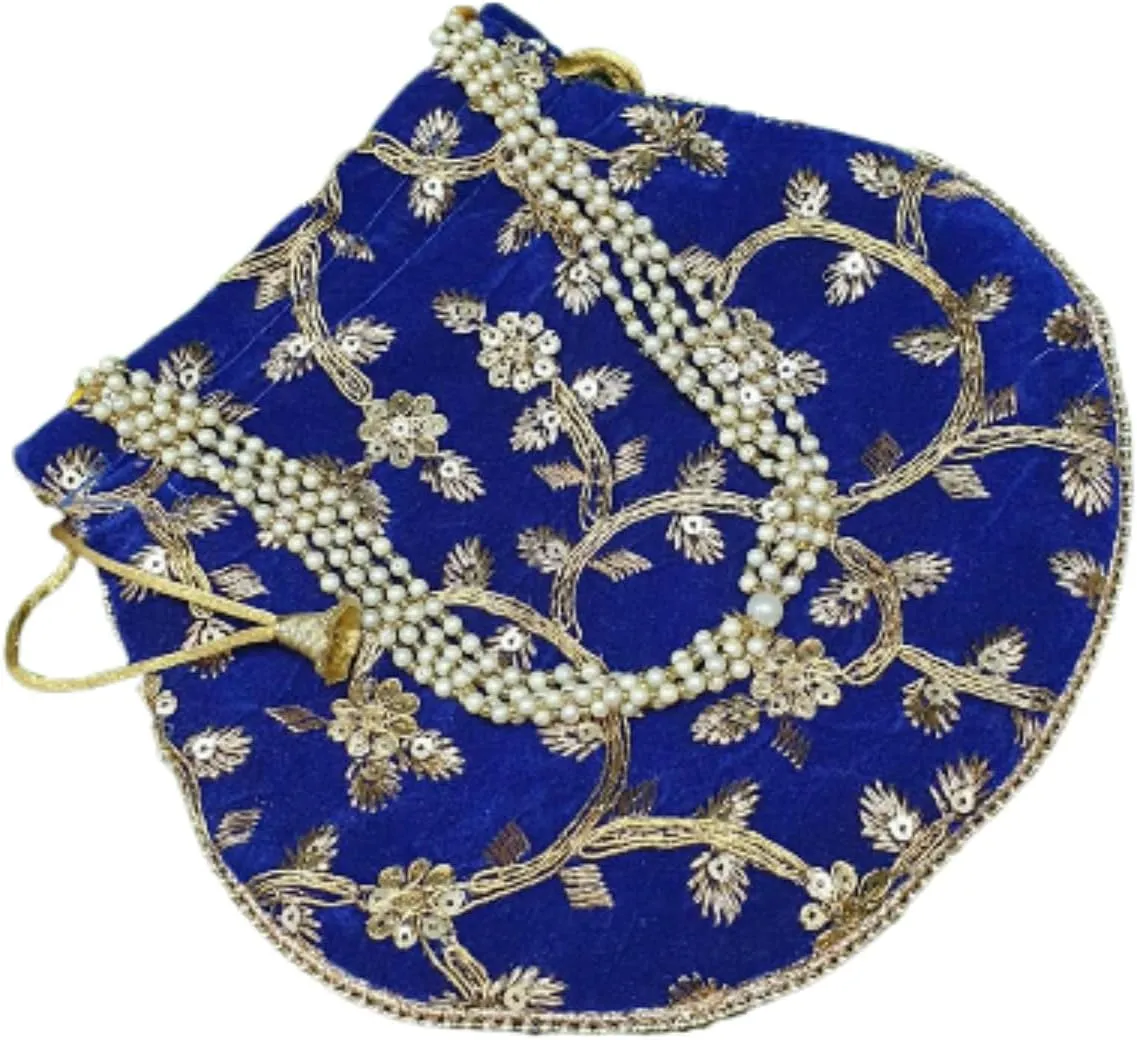 Handcrafted Women Potli Bag Purse Handbag Indian velvet Party Wedding Clutch Bag Traditional Return gift