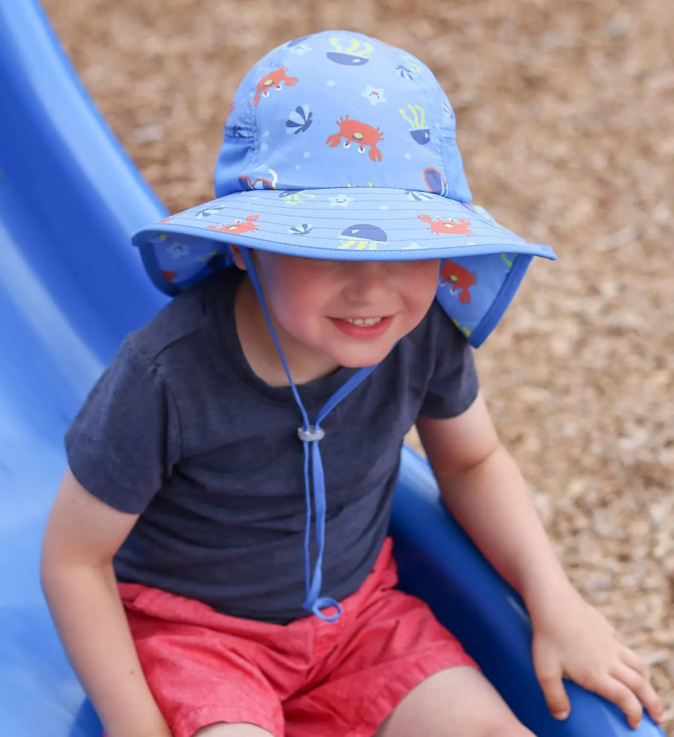 icolor Kids Sun Hat UPF50  Sun Protection Bucket Hat Toddler Summer Beach Play Hats with Neck Flap for Girl Boy Ages 3~10
