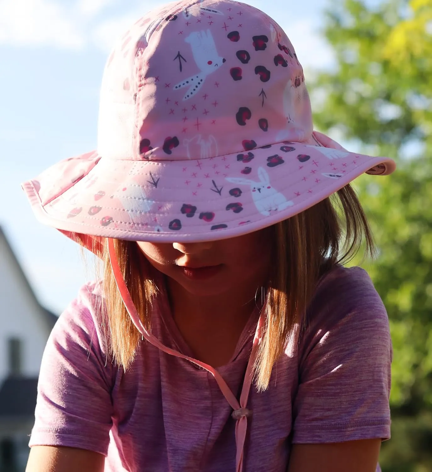 icolor Kids Sun Hat UPF50  Sun Protection Bucket Hat Toddler Summer Beach Play Hats with Neck Flap for Girl Boy Ages 3~10