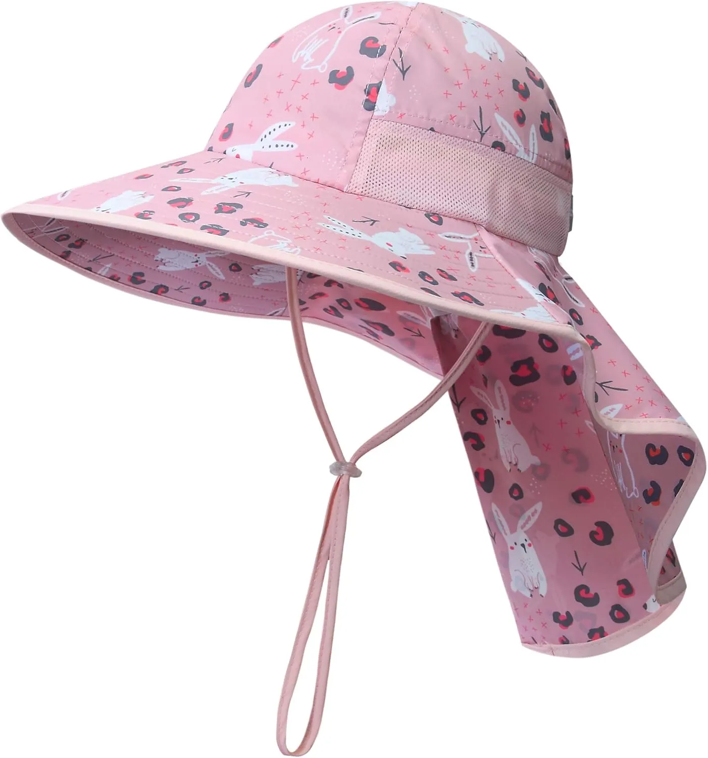 icolor Kids Sun Hat UPF50  Sun Protection Bucket Hat Toddler Summer Beach Play Hats with Neck Flap for Girl Boy Ages 3~10