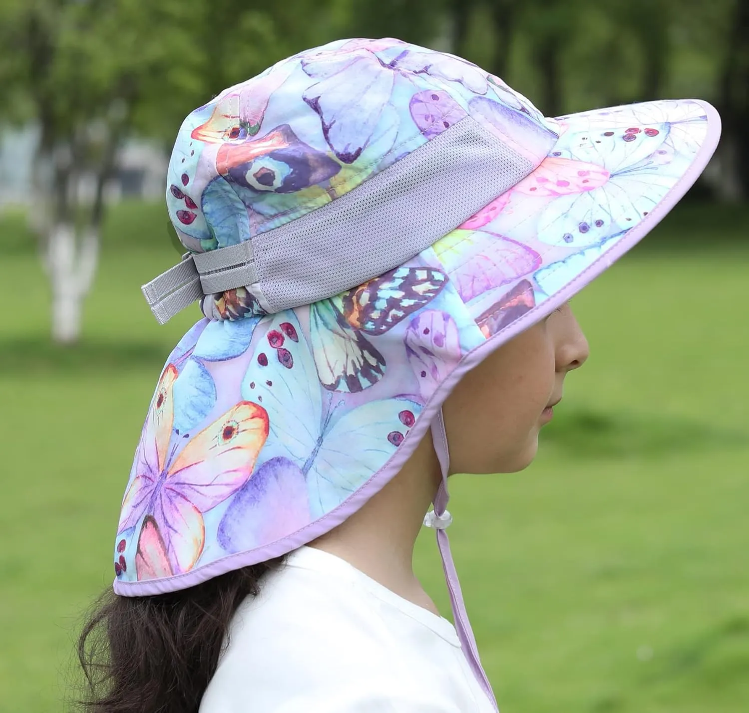 icolor Kids Sun Hat UPF50  Sun Protection Bucket Hat Toddler Summer Beach Play Hats with Neck Flap for Girl Boy Ages 3~10