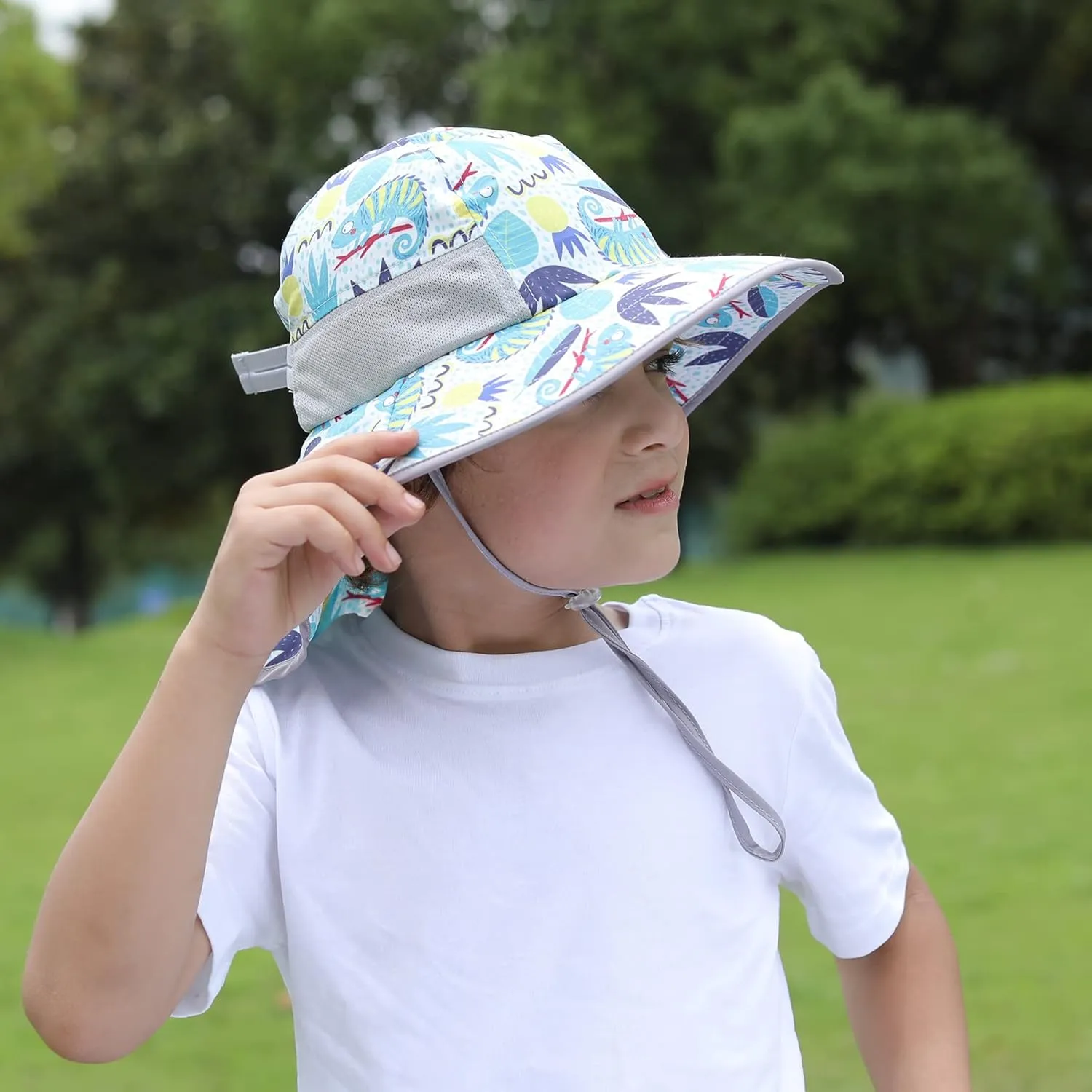 icolor Kids Sun Hat UPF50  Sun Protection Bucket Hat Toddler Summer Beach Play Hats with Neck Flap for Girl Boy Ages 3~10