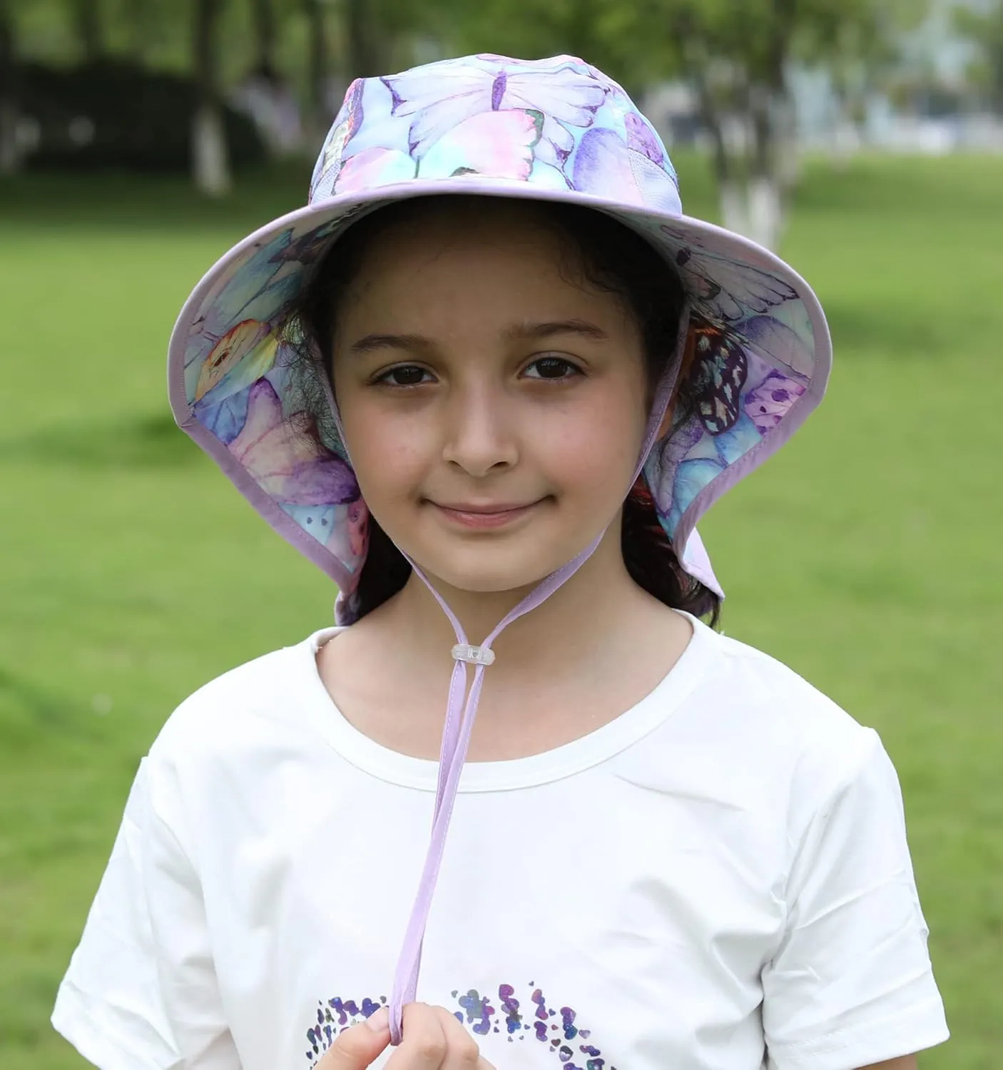 icolor Kids Sun Hat UPF50  Sun Protection Bucket Hat Toddler Summer Beach Play Hats with Neck Flap for Girl Boy Ages 3~10