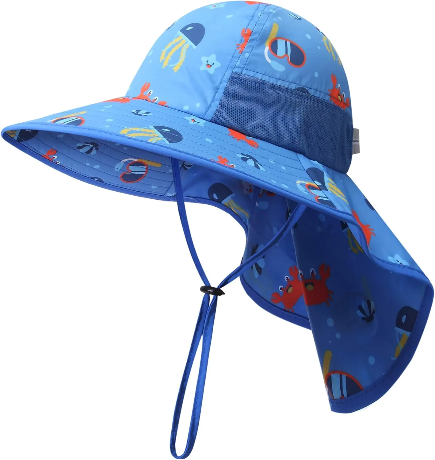 icolor Kids Sun Hat UPF50  Sun Protection Bucket Hat Toddler Summer Beach Play Hats with Neck Flap for Girl Boy Ages 3~10