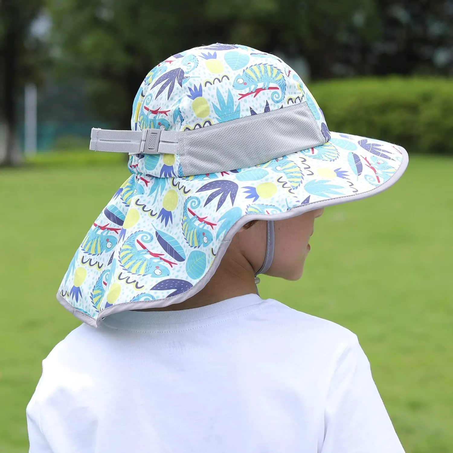 icolor Kids Sun Hat UPF50  Sun Protection Bucket Hat Toddler Summer Beach Play Hats with Neck Flap for Girl Boy Ages 3~10