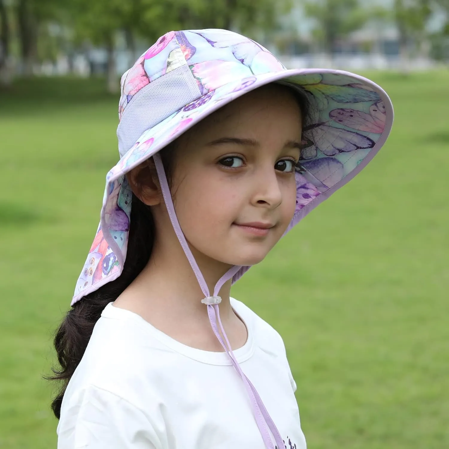 icolor Kids Sun Hat UPF50  Sun Protection Bucket Hat Toddler Summer Beach Play Hats with Neck Flap for Girl Boy Ages 3~10