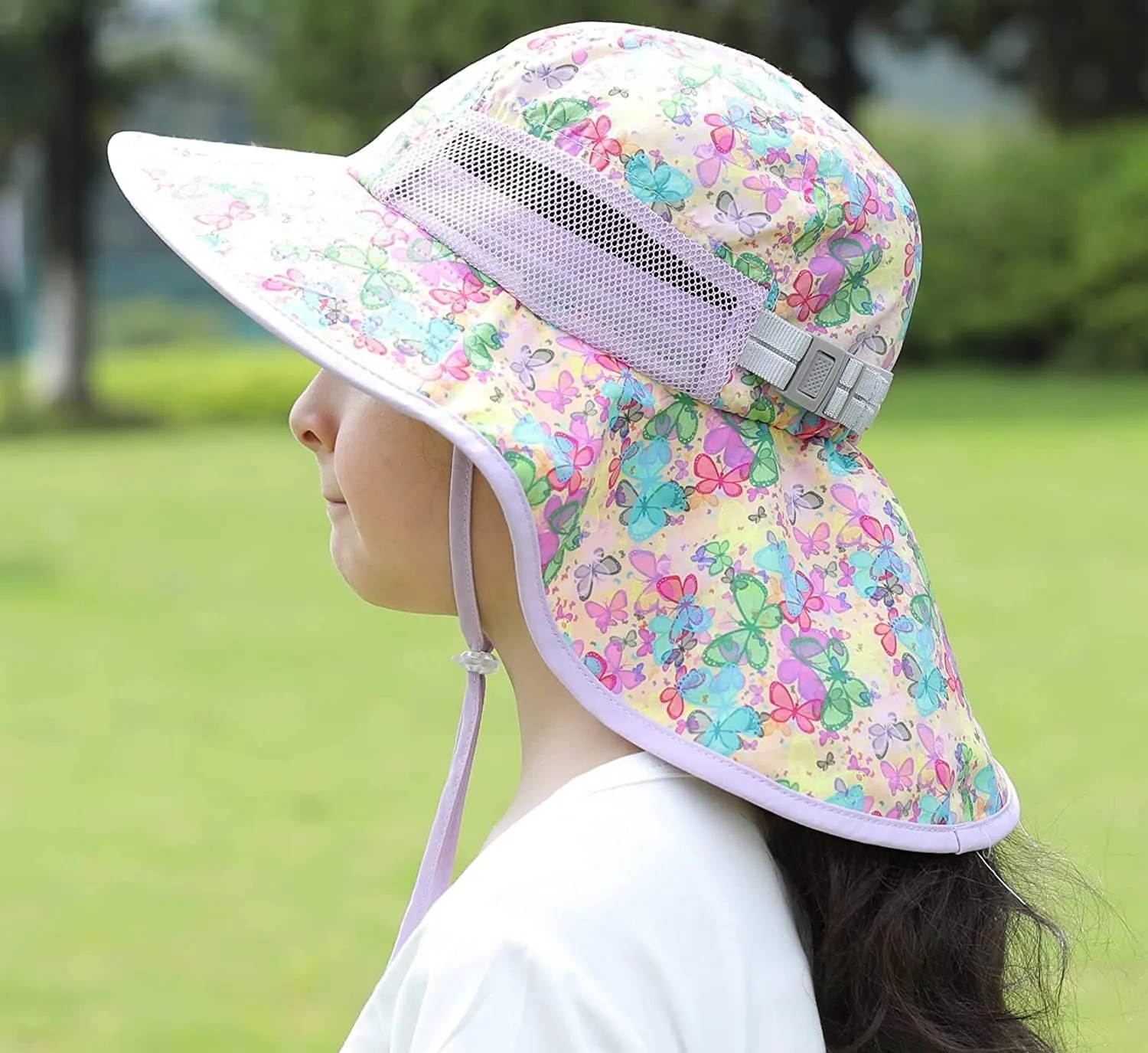 icolor Kids Sun Hat UPF50  Sun Protection Bucket Hat Toddler Summer Beach Play Hats with Neck Flap for Girl Boy Ages 3~10