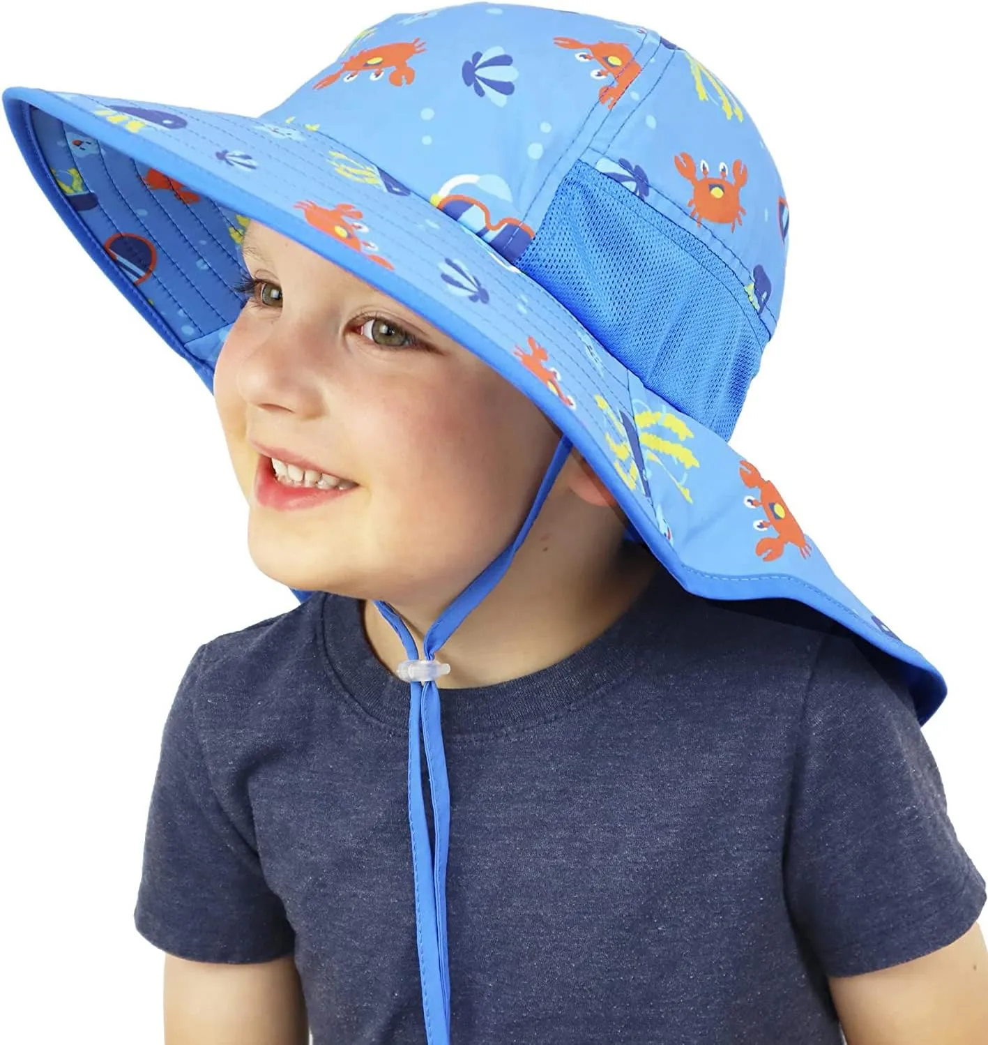 icolor Kids Sun Hat UPF50  Sun Protection Bucket Hat Toddler Summer Beach Play Hats with Neck Flap for Girl Boy Ages 3~10