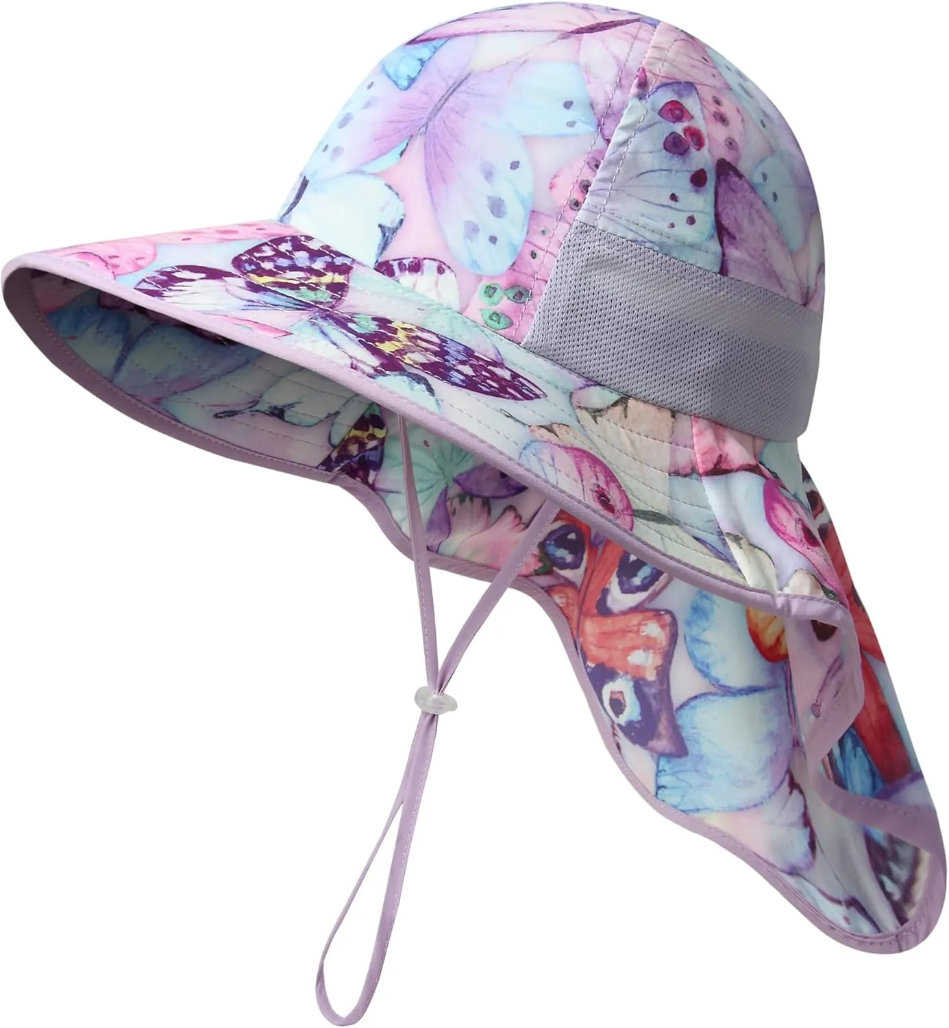 icolor Kids Sun Hat UPF50  Sun Protection Bucket Hat Toddler Summer Beach Play Hats with Neck Flap for Girl Boy Ages 3~10