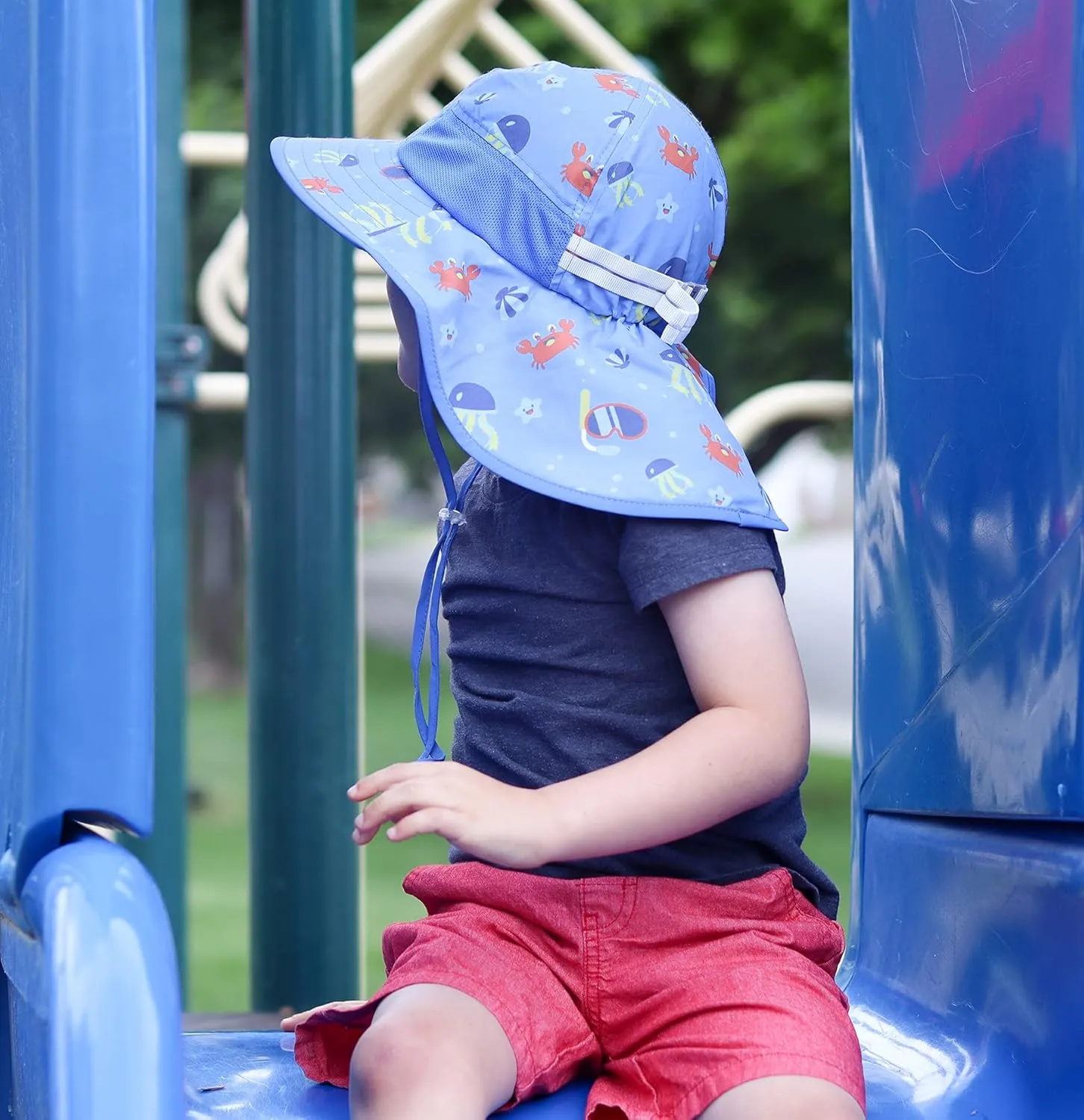 icolor Kids Sun Hat UPF50  Sun Protection Bucket Hat Toddler Summer Beach Play Hats with Neck Flap for Girl Boy Ages 3~10