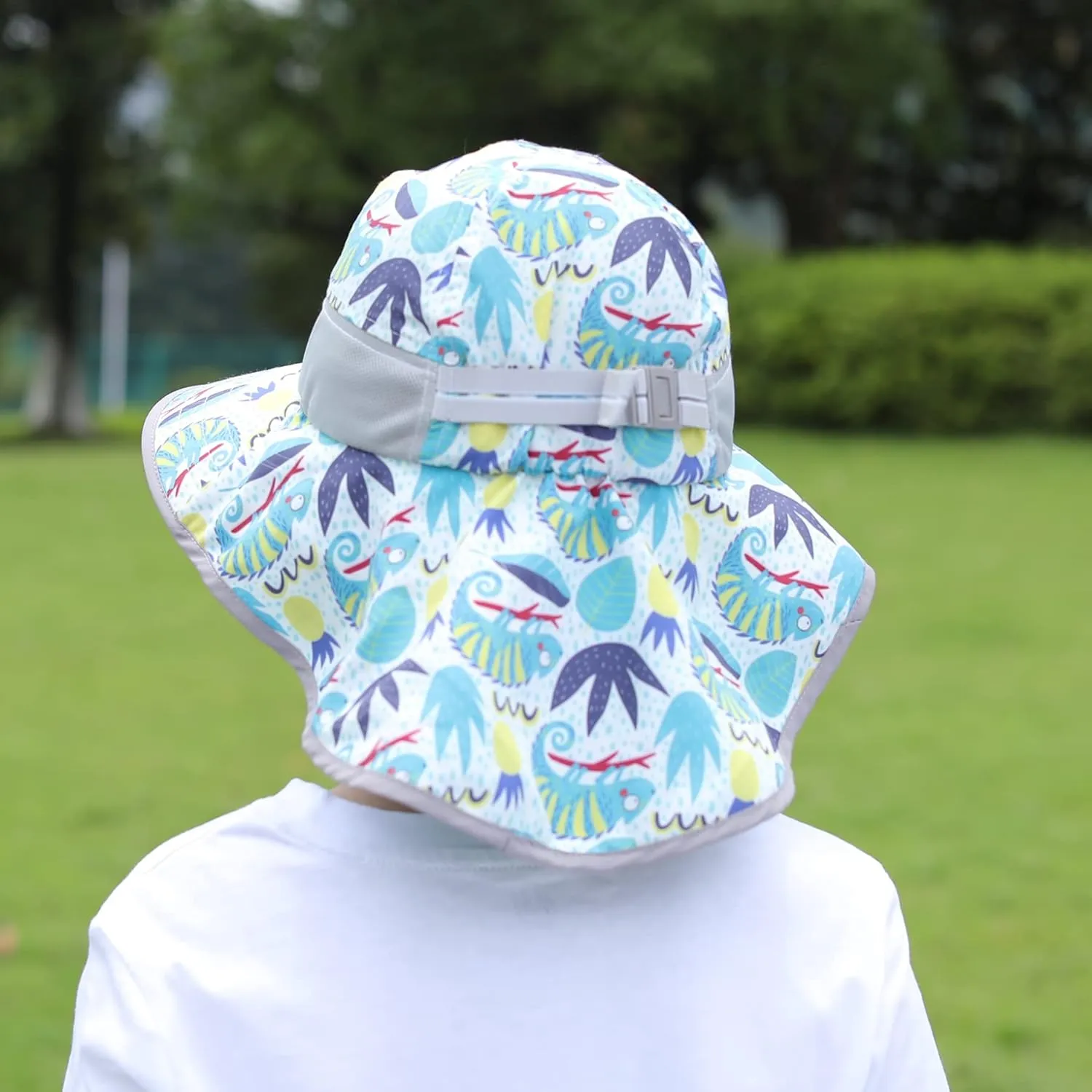 icolor Kids Sun Hat UPF50  Sun Protection Bucket Hat Toddler Summer Beach Play Hats with Neck Flap for Girl Boy Ages 3~10