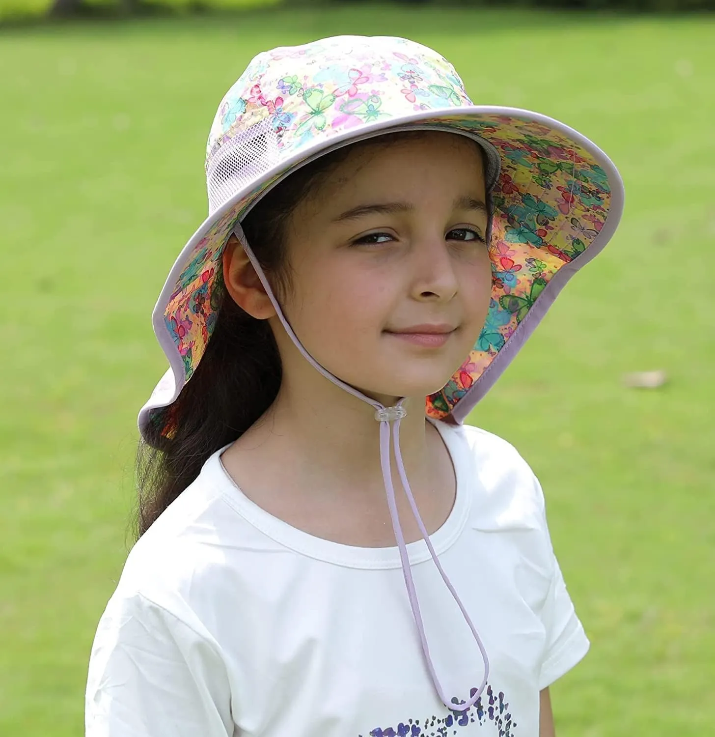 icolor Kids Sun Hat UPF50  Sun Protection Bucket Hat Toddler Summer Beach Play Hats with Neck Flap for Girl Boy Ages 3~10
