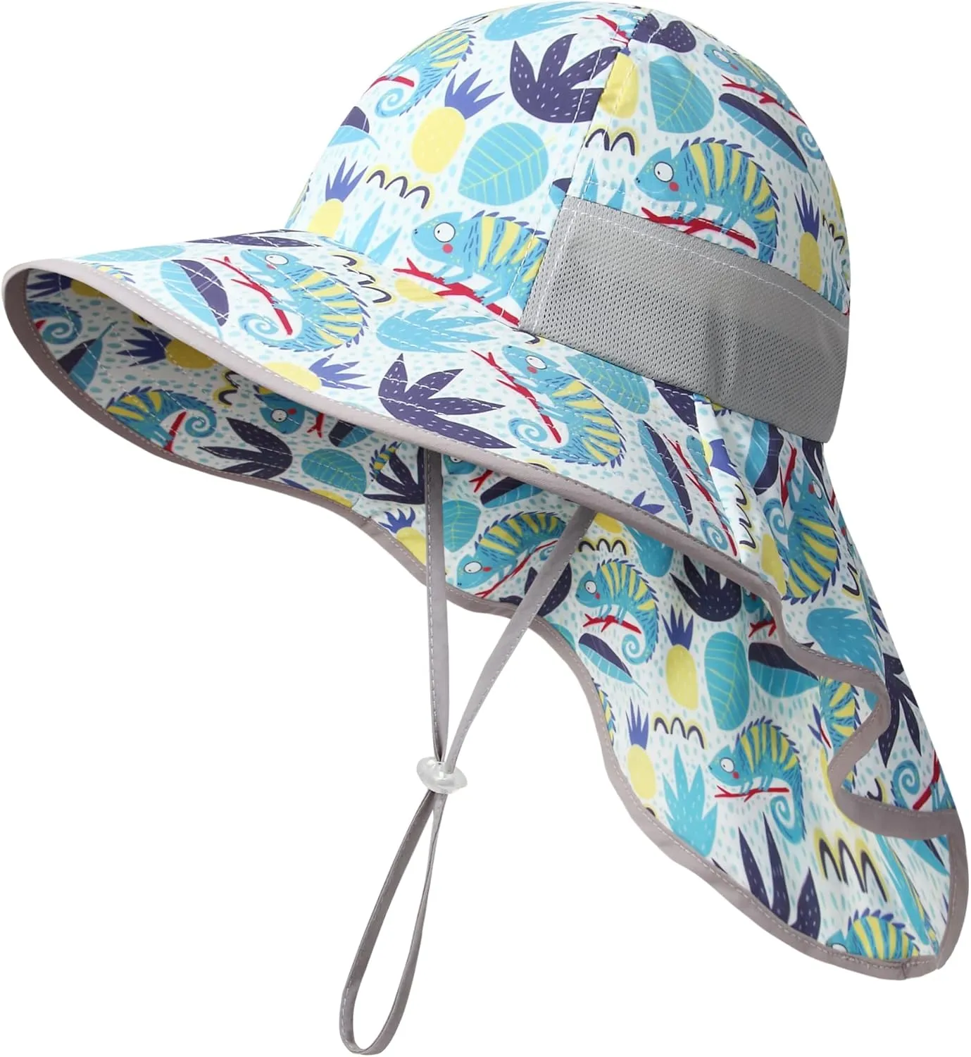 icolor Kids Sun Hat UPF50  Sun Protection Bucket Hat Toddler Summer Beach Play Hats with Neck Flap for Girl Boy Ages 3~10