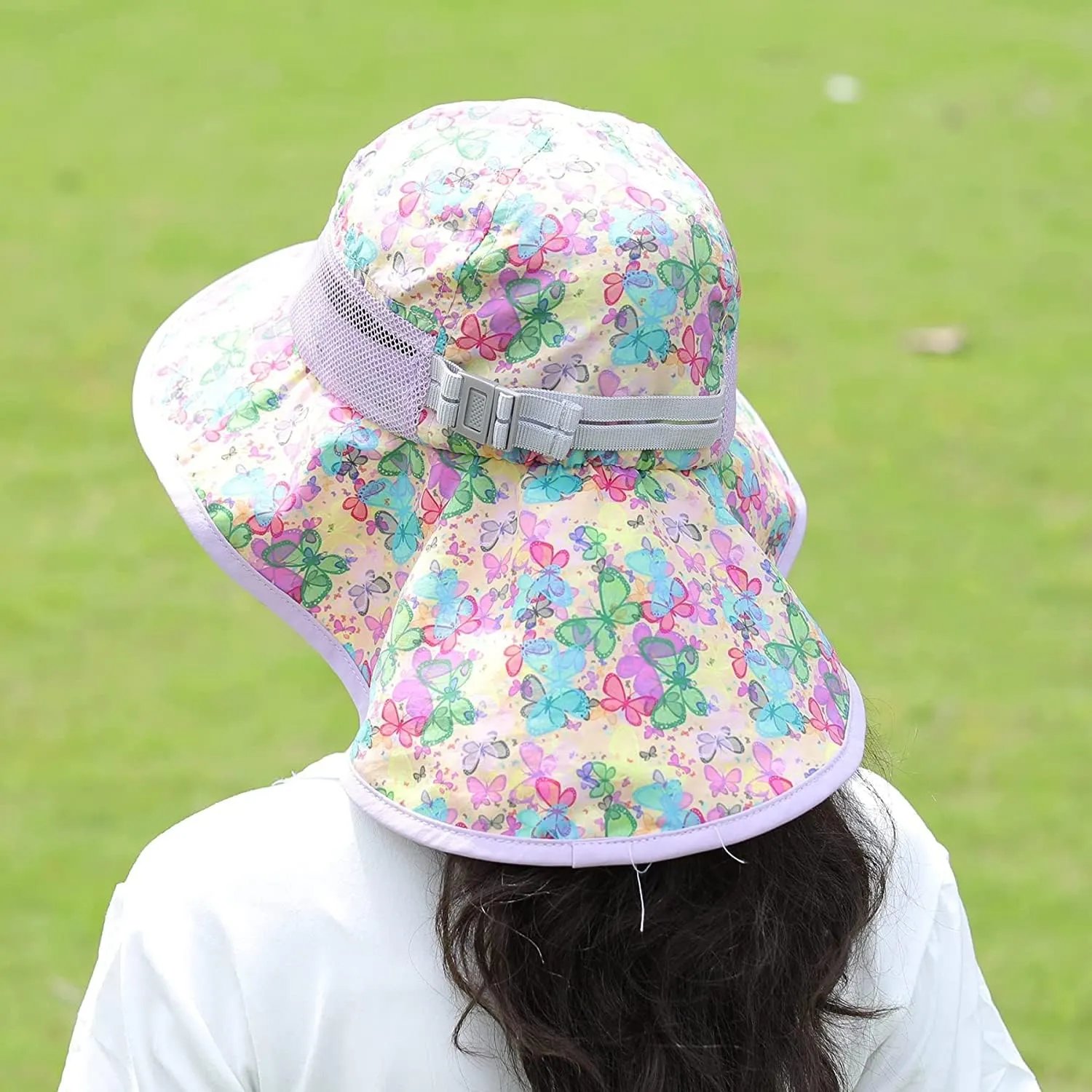 icolor Kids Sun Hat UPF50  Sun Protection Bucket Hat Toddler Summer Beach Play Hats with Neck Flap for Girl Boy Ages 3~10