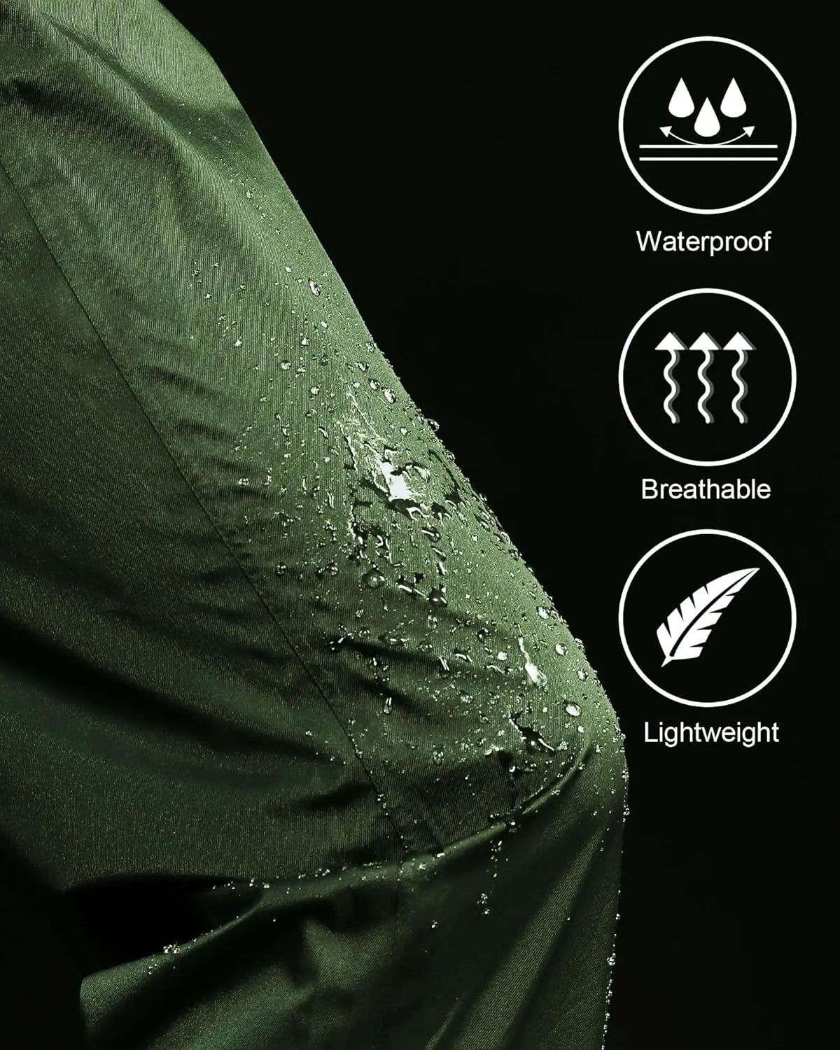 iCreek Women's Rain Pants Waterproof Hiking Pants Windproof Lightweight Over Pants Work Rain Outdoor for Golf, Fishing
