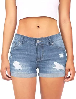 Jean Shorts Womens High Waisted Denim Shorts Summer Ripped Shorts Casual Hot Short Pants with Pockets