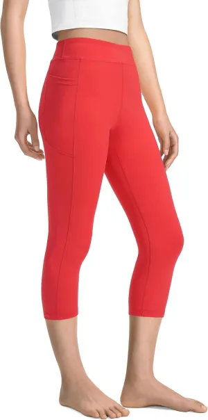 JOCMIC Girls Capri Leggings High Waisted Athletic Leggings with Pockets for Kids Dance Gymnastics Running