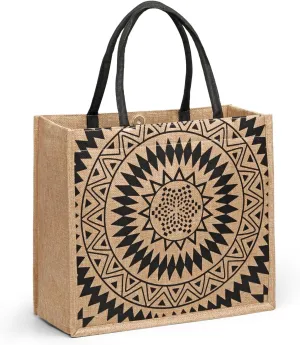 Jute Tote Bags for Women,14''x12'' Large Burlap Tote Bag with Laminated Interior and Soft Handles for Shopping Traveling
