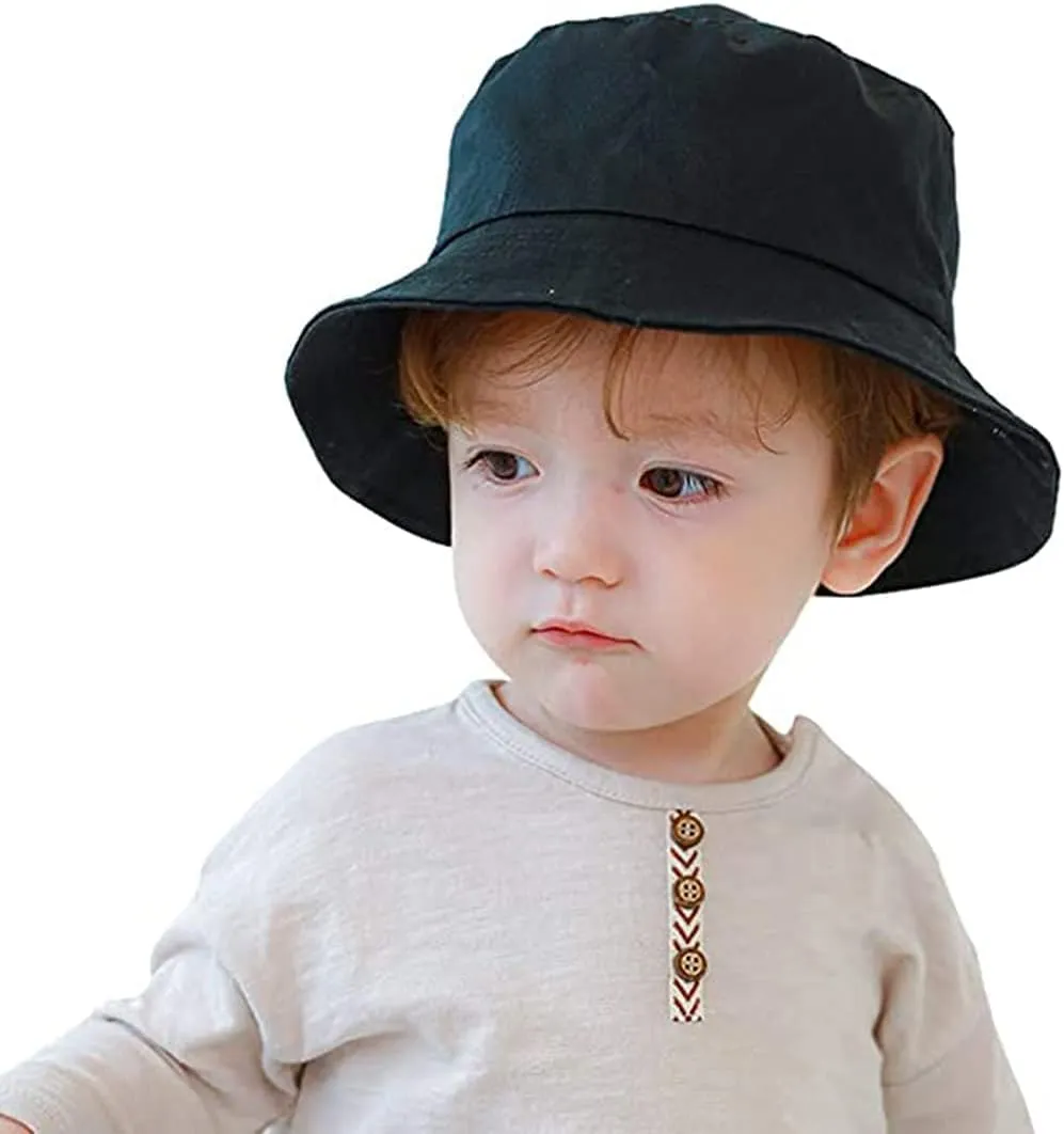 Kids 1-3T Sun Bucket Hats Toddler Anti-UV-Protection - Cotton Wide Brim Hats Fit for 52cm(20.5inches)