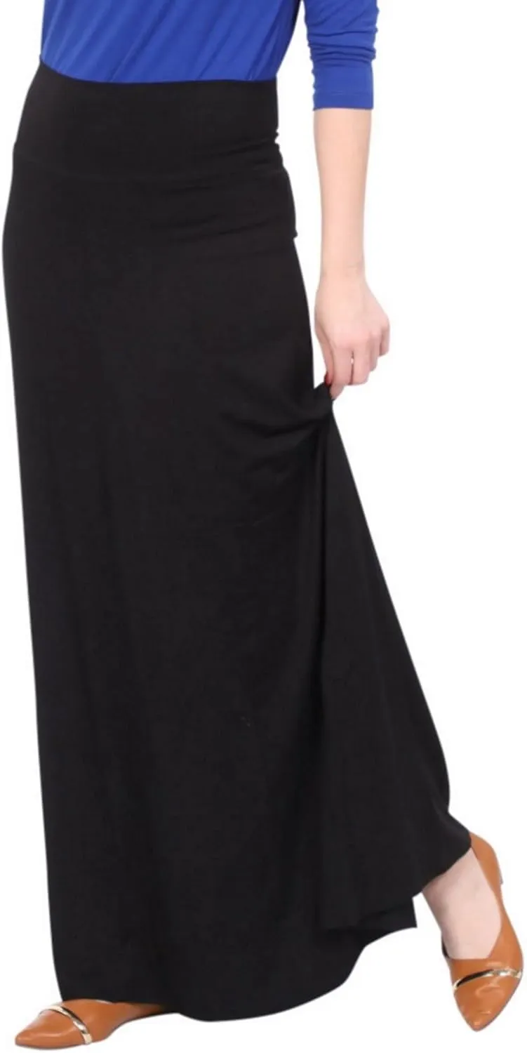 Kosher Casual Long Maxi Skirt with Fold Over Waist for Girls Kids