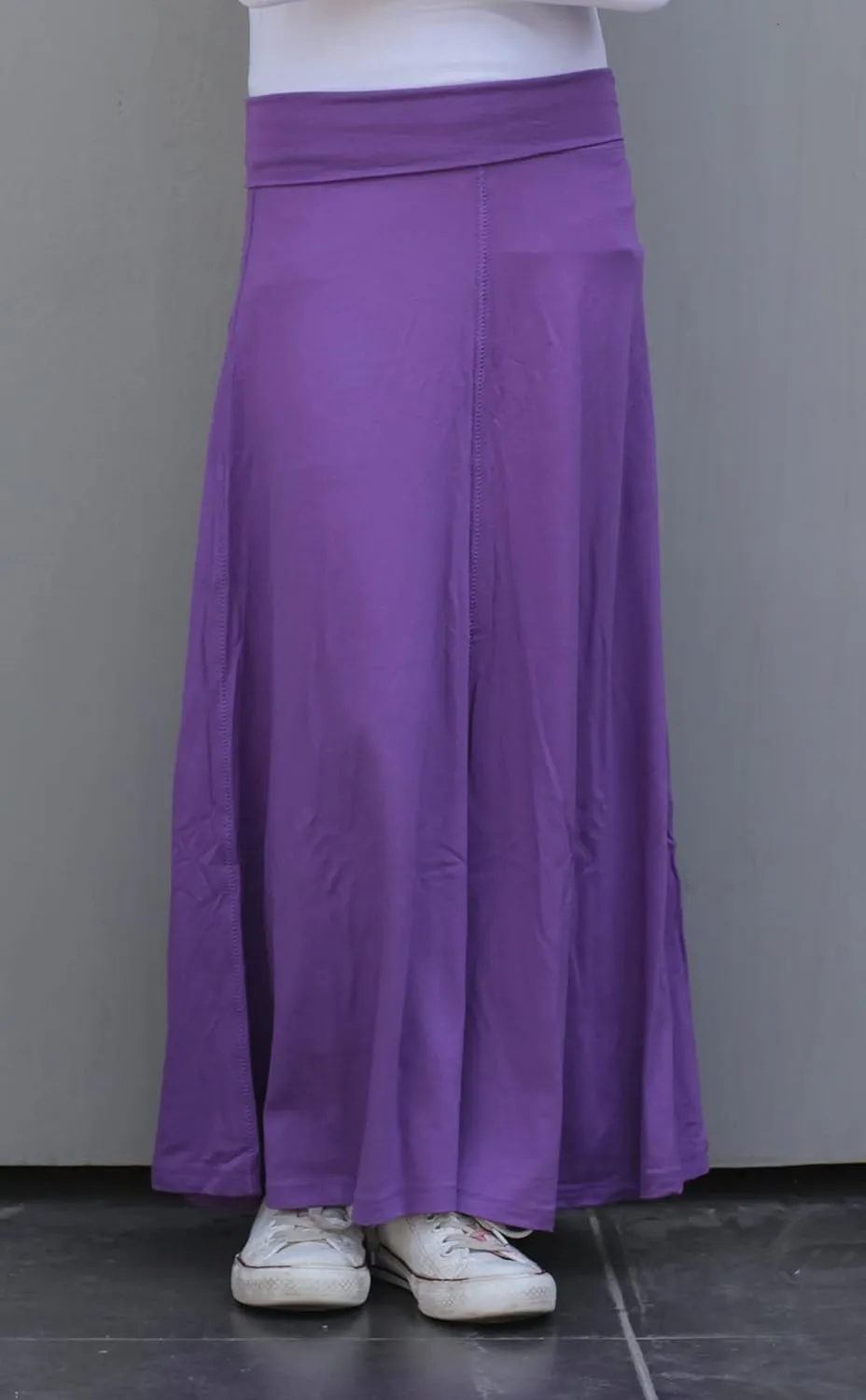 Kosher Casual Long Maxi Skirt with Fold Over Waist for Girls Kids