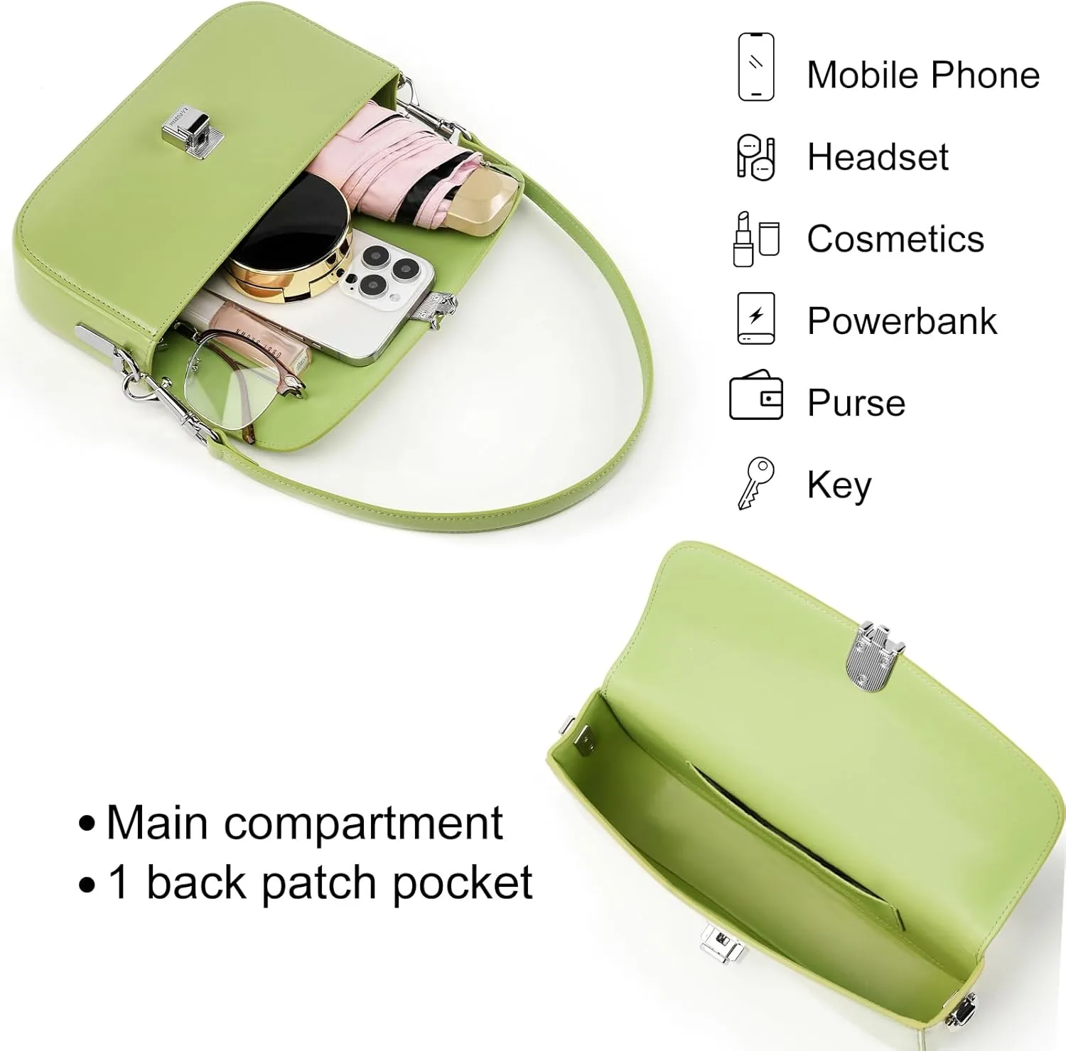 LA FESTIN Split Leather Crossbody Purses For Women With Dual Straps - Trendy Women's Shoulder Handbags Designer Satchel Bags