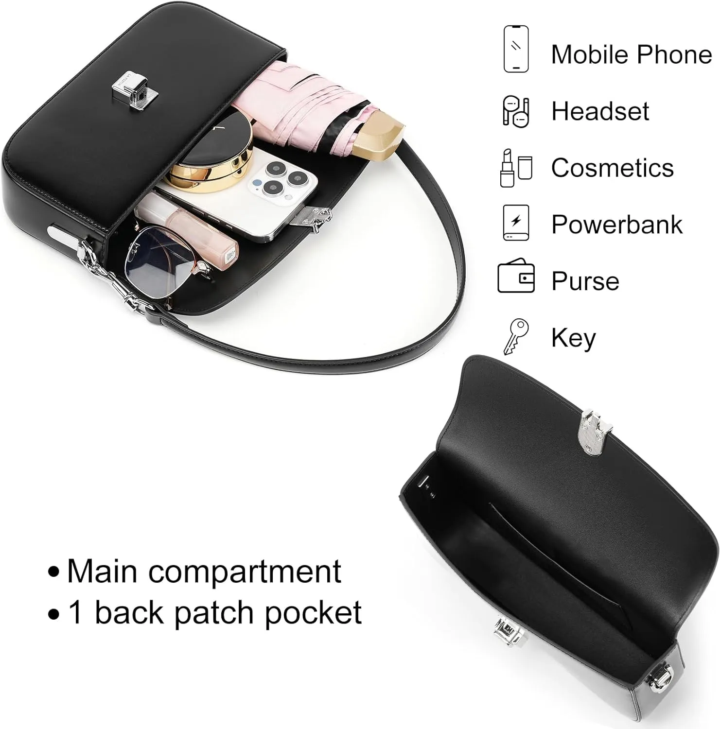 LA FESTIN Split Leather Crossbody Purses For Women With Dual Straps - Trendy Women's Shoulder Handbags Designer Satchel Bags