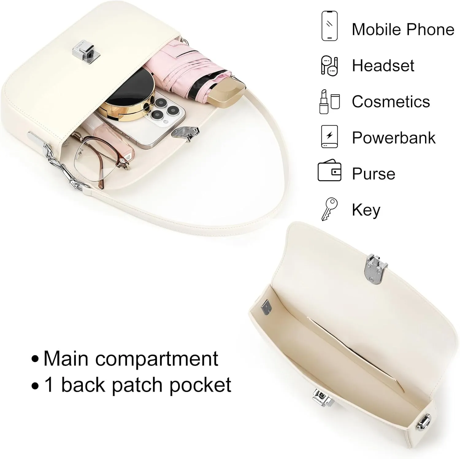 LA FESTIN Split Leather Crossbody Purses For Women With Dual Straps - Trendy Women's Shoulder Handbags Designer Satchel Bags