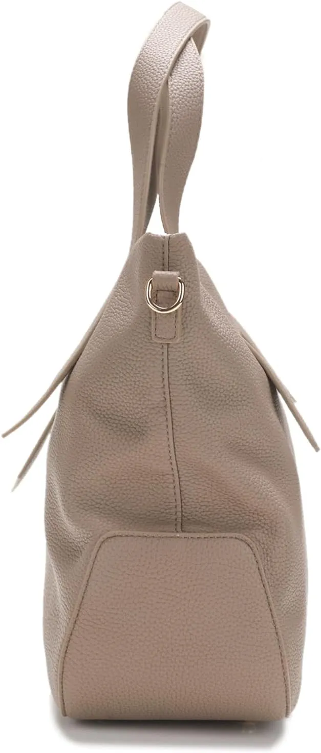 Leather Tote Shoulder Bag for Women Satchel Handbag with Top Handles | Minimalist Elegant | Large Capacity Bag