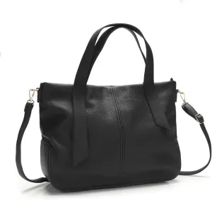 Leather Tote Shoulder Bag for Women Satchel Handbag with Top Handles | Minimalist Elegant | Large Capacity Bag