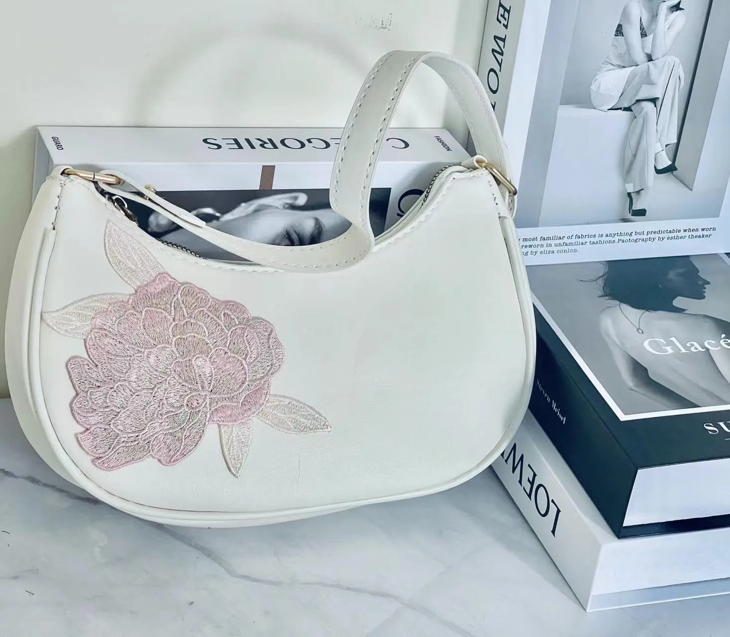 L'ouve Shoulder Bags for Women Cute Hobo Tote Handbag Under the Arm Purses Mini Clutch Purse with Zipper Closure 2024