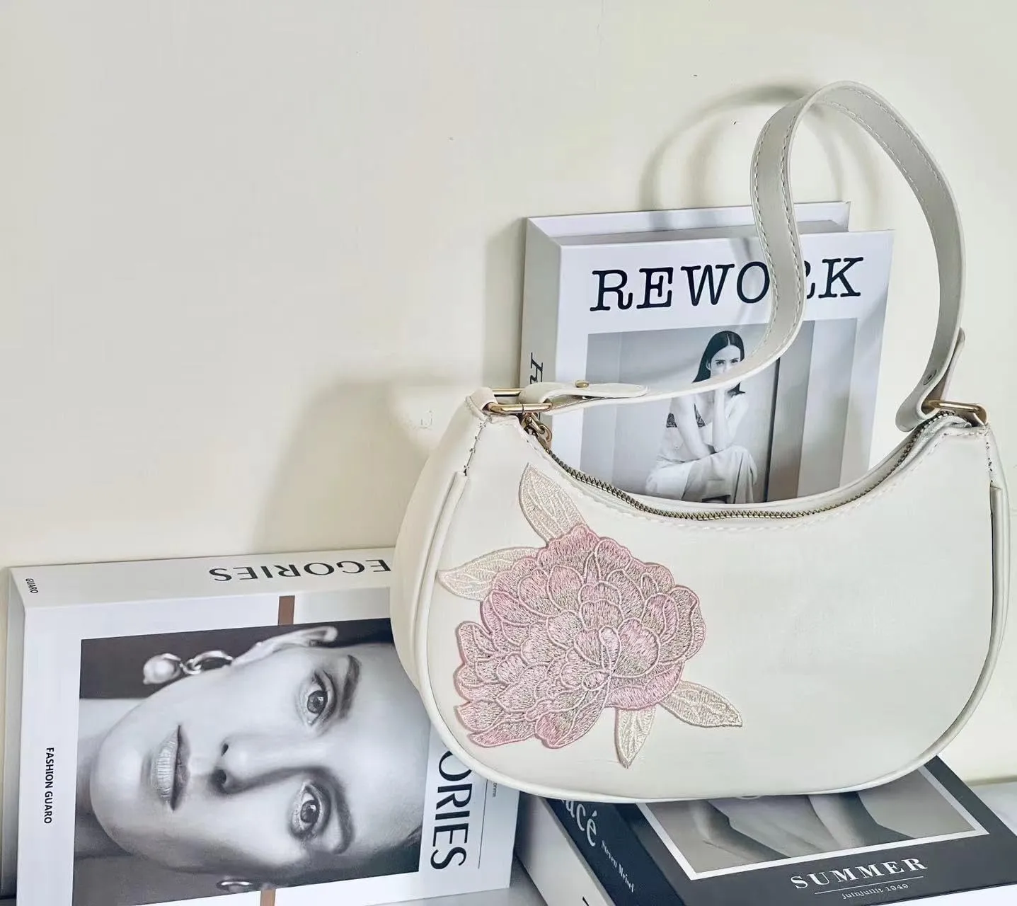 L'ouve Shoulder Bags for Women Cute Hobo Tote Handbag Under the Arm Purses Mini Clutch Purse with Zipper Closure 2024