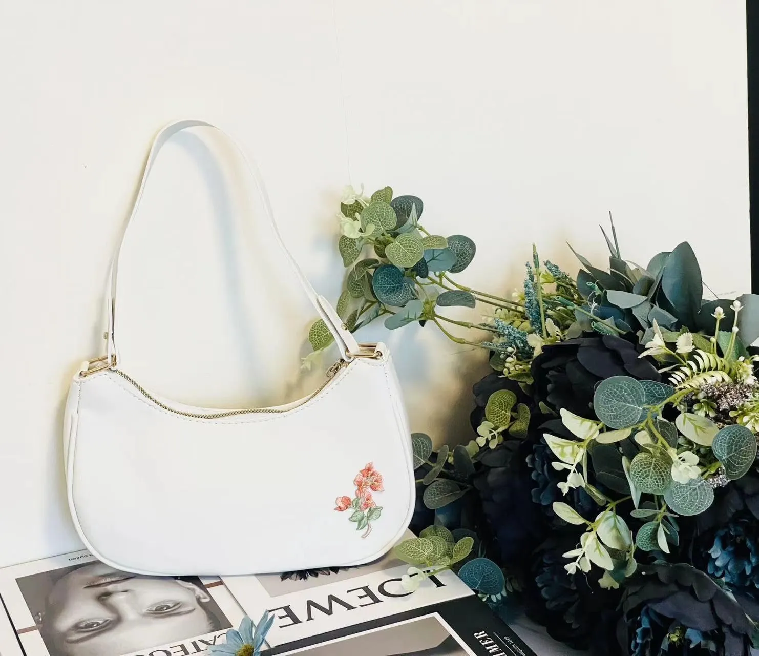 L'ouve Shoulder Bags for Women Cute Hobo Tote Handbag Under the Arm Purses Mini Clutch Purse with Zipper Closure 2024